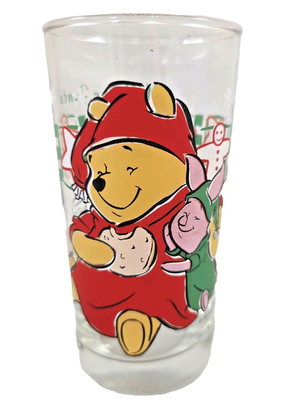 Vintage Disney Winnie the Pooh Piglet Milk for Santa Christmas Drinking Glass